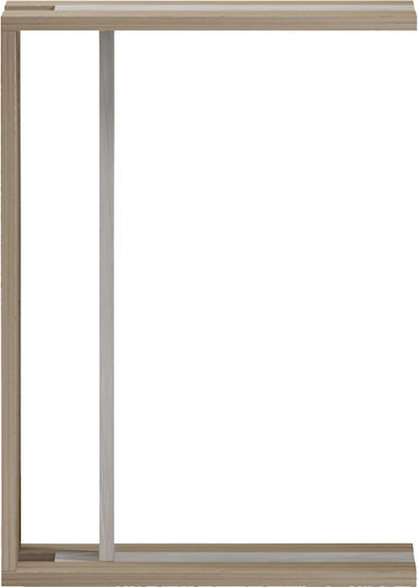 Rectangular Side Table Muju Wooden Sonoma Beige Marble Effect W30xL40xH55cm