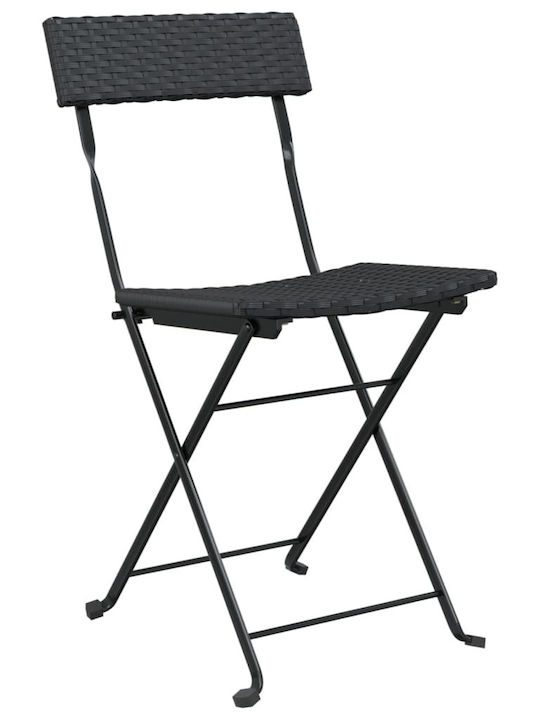 Outdoor-Stuhl Metallisch Schwarz 2Stück 40x45x79εκ.