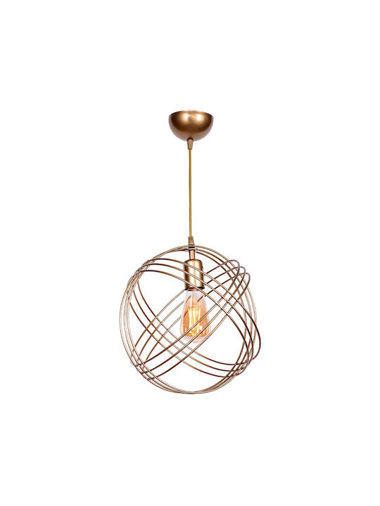 Megapap Phillipe Κρεμαστό Φωτιστικό Χρυσό με Ντουί E27 35x35x70εκ.