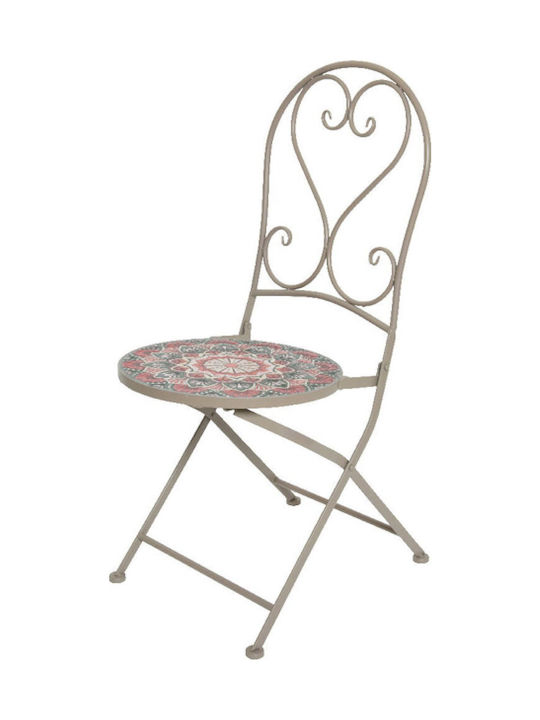 Градински Метален Стол Fer Forge Бежов 46x39x93см