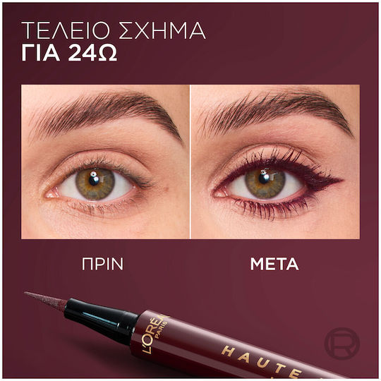 L'Oreal Paris Haute Precision Waterproof Vârf De Fetru Eye Liner Bordeaux Cashmere 1gr