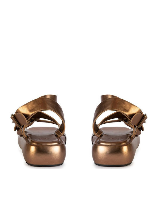 Summer Women's Gold Platforms TL LK-ZT-9 Bronze