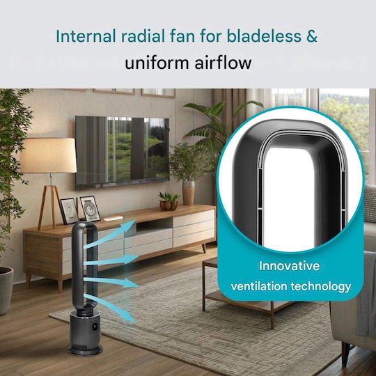 ProfiCare Ventilator Fără Palete 50W cu Telecomandă Negru