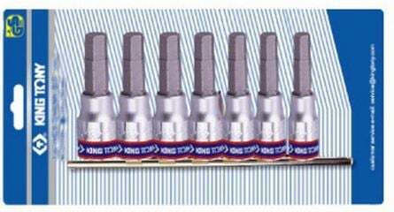 King Tony Σετ Καρυδάκια Εξάγωνα Allen Hex 1/4" H3-h10 7τμχ 2127pr