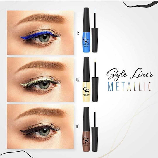 Golden Rose Style Liner Metallic Lichid Eyeliner 6.5ml