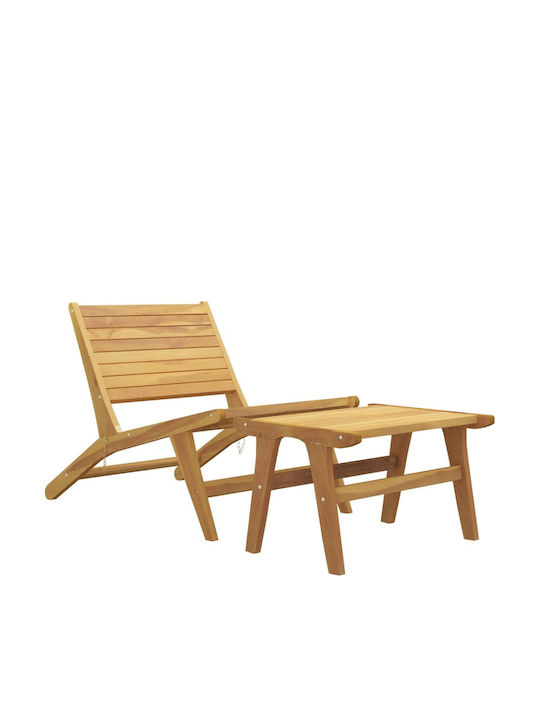 Outdoor Chair Wooden Coffee 60x135x65cm