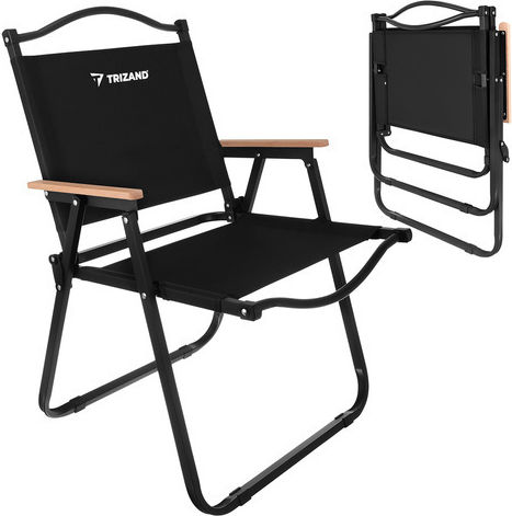 Trizand Καρέκλα Παραλίας Μαύρη 75.5x58.5x53.5εκ.