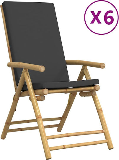 Καρέκλα Σκ.γκρι 6τμχ 77x55x99εκ.