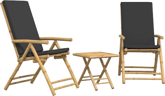 Outdoor Chair Gray Set of 3 45x45x45 cm Outdoor Chair Gray Set of 3 45x45x45 cm