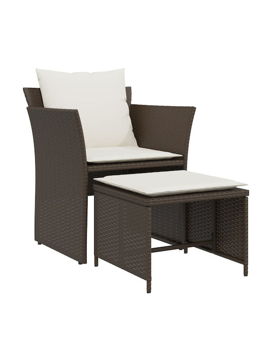 Fotoliu de exterior Rattan Maro cu pernă 50x50x36cm