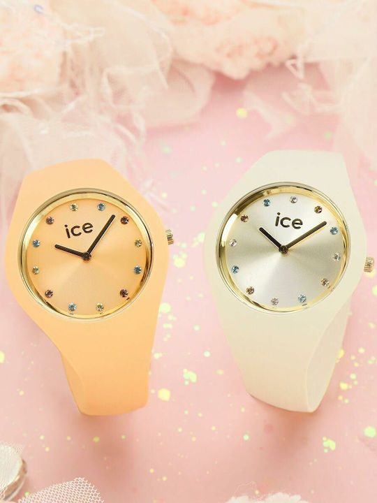 Ice Γυναικείο Ρολόι 37mm Μπαταρίας με Πορτοκαλί Καουτσούκ Λουράκι