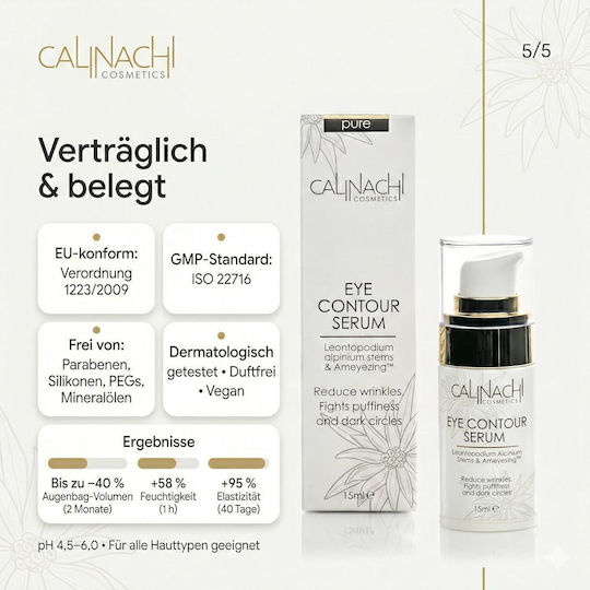 Calinachi Augenbefeuchter für Taschen Schwarze Kreise & Feuchtigkeitsspendende Formulierung 15ml