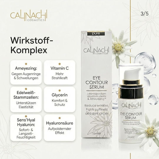 Calinachi Augenbefeuchter für Taschen Schwarze Kreise & Feuchtigkeitsspendende Formulierung 15ml