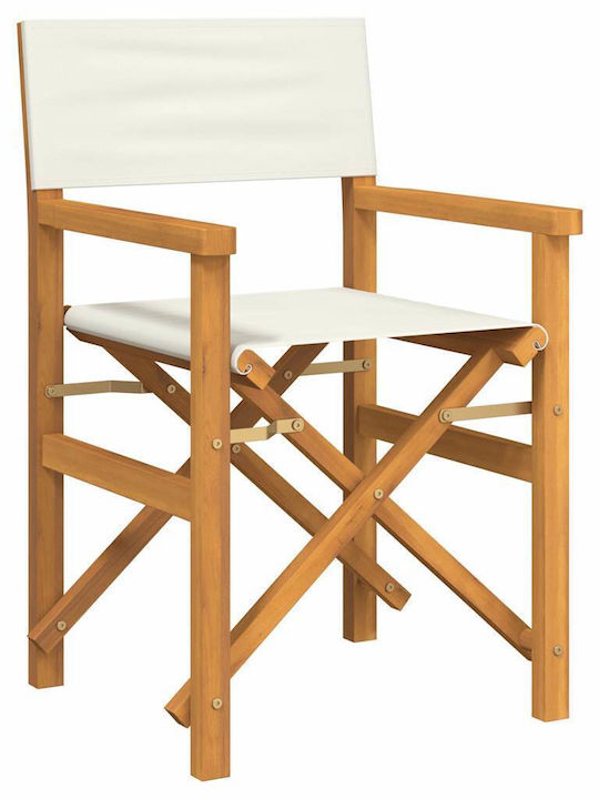 Regiestuhl Hölzernes Cream 57x54.5x85εκ.