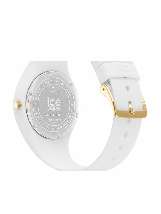 Ice Γυναικείο Ρολόι 37mm Μπαταρίας με Λευκό Καουτσούκ Λουράκι