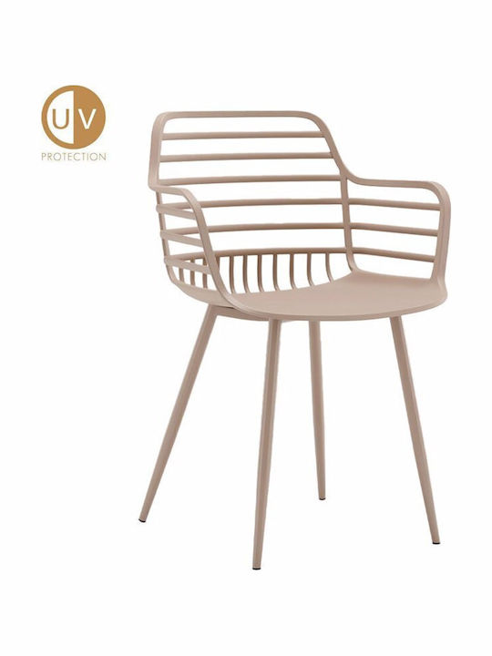 Liberta Outdoor Chair Polypropylene Candy Latte 4 Pieces 57x51.5x82cm