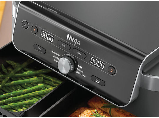 Ninja DualZone XL Friteuză cu Aer cu Două Coșuri Detașabile 9.5l Gri