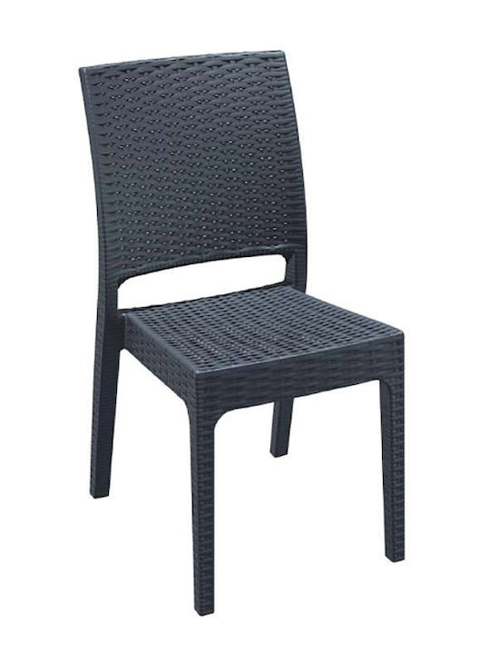 Outdoor Chair Polypropylene Florida Dark Grey 45x52x87cm