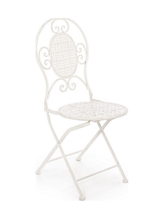 Outdoor-Stuhl Metallisch Emily W/o-armrests Antique Ecru 40x40x94εκ.