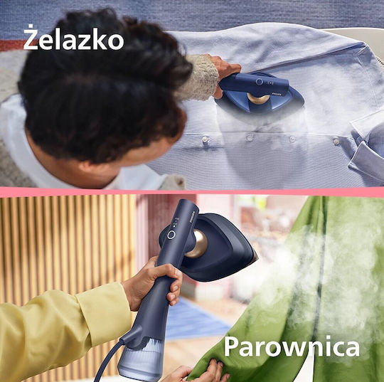 Philips Oneturn Gc215/20 Bekleidungsdampfer Hand 1800W mit Wassertankkapazität 300ml Blau