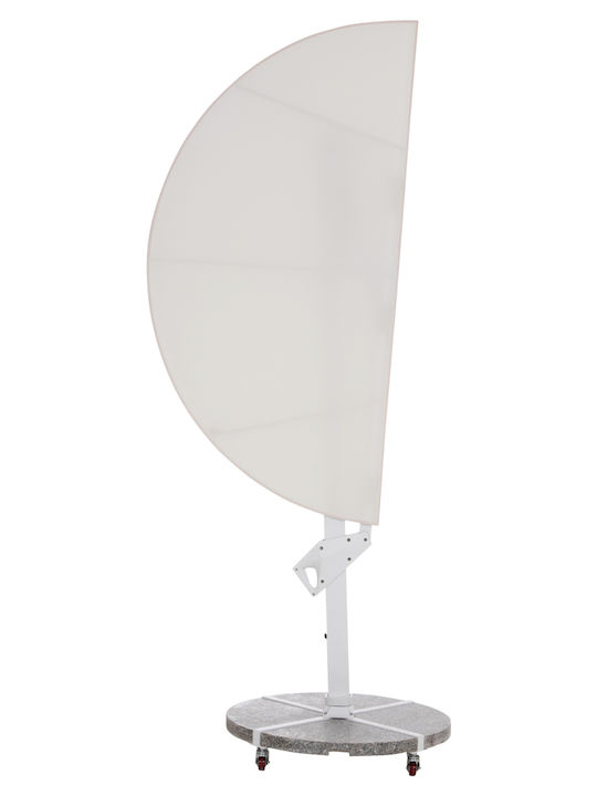 Professional Floor Parasol Circular Aluminum Cannopy Gray with Base Φ2.665m