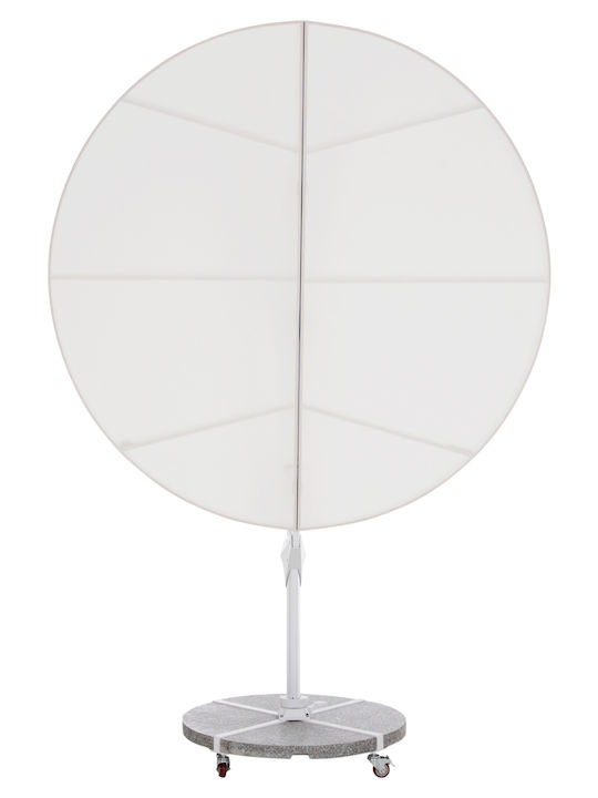 Professional Floor Parasol Circular Aluminum Cannopy Gray with Base Φ2.665m