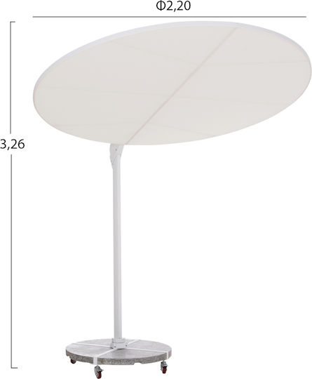 Umbrelă Profesională Suspendată Rotundă Din Aluminiu Cannopy Albă Φ2.665xÎ2.66m