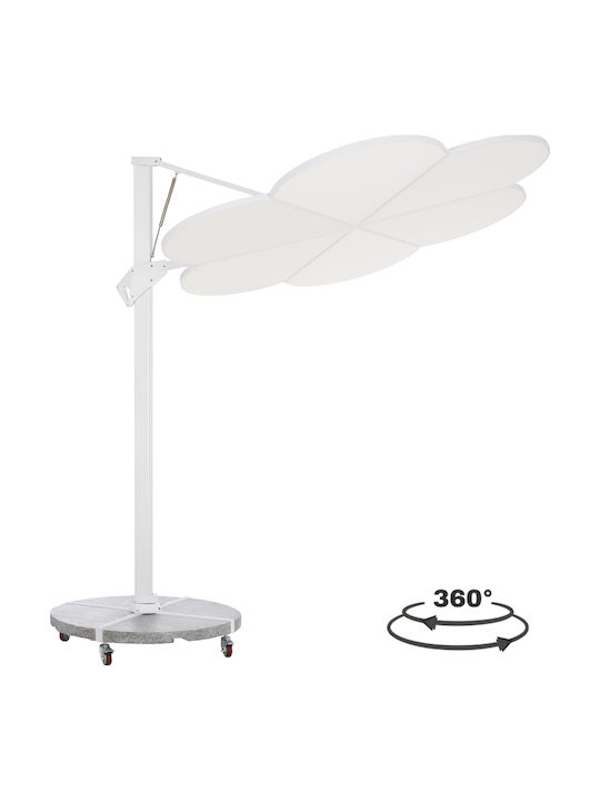 Professionelle Hängende Rundschirme aus Aluminium Cannopy Grau Φ2.665m