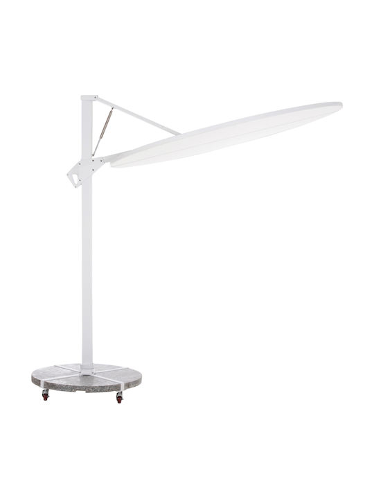 Professional Floor Parasol Circular Aluminum Cannopy Gray with Base Φ2.665m