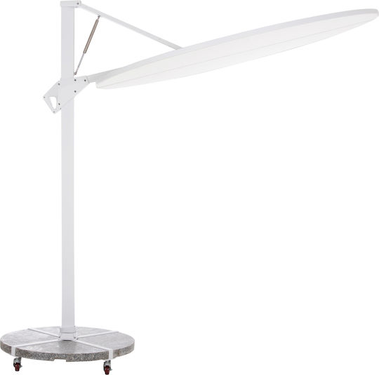 Umbrelă Profesională Suspendată Rotundă Din Aluminiu Cannopy Albă Φ2.665xÎ2.66m