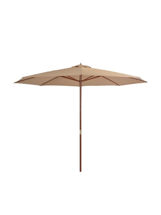 Umbrelă Rotundă Din Lemn Bej Φ3.5m