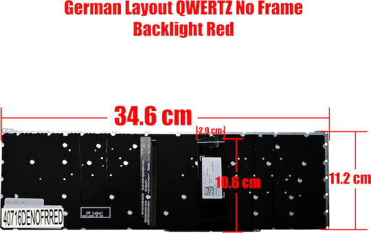 German Laptop Keyboard For Laptop Acer Helios 300 Ph315-52 Ph317-53 Ph317-52 Nitro 5 An515-54 An515-55 An515-43 An517-51 An715-51 Pk132k11a03 Acm18k3u4 De No Frame Backlit Red Code 40716denofrred