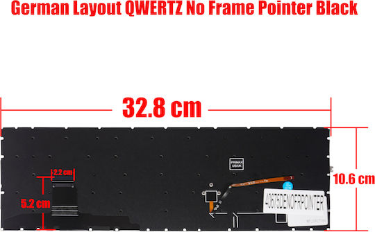 German Keyboard for Laptop HP EliteBook 850 G7 855 G7 850 G8 855 G8 ZBook Firefly 15 G7 15 G8 M07491-001 M21677-001 M07493-001 M35816-001 DE Without Frame Pointer Black Code 40675denofrpointer