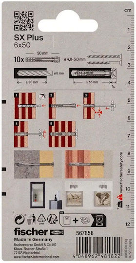 fischer Schraube mit Durchmesser M6 und Länge 50mm