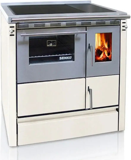 Senko Sg-75 Metallischer Holzofen mit Backofen 7.5kW Inox