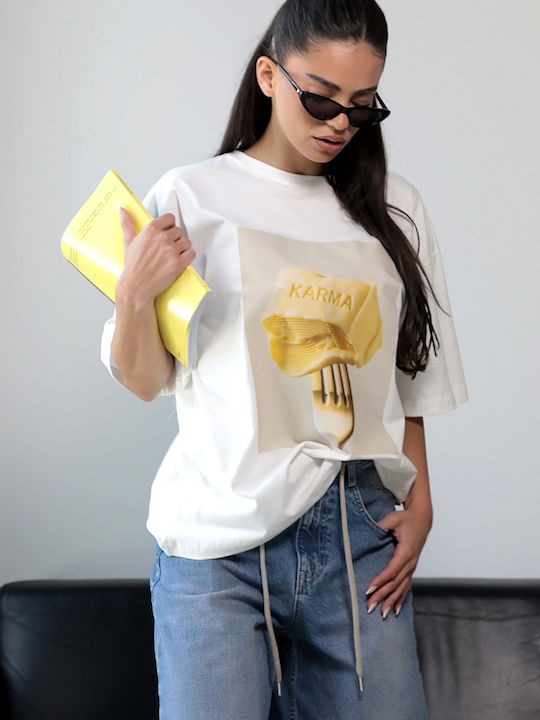 Kurzärmeliges Weißes Damen T-Shirt