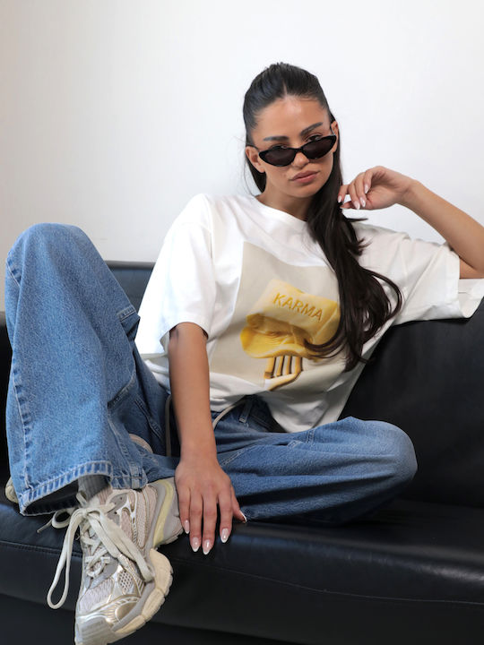 Kurzärmeliges Weißes Damen T-Shirt