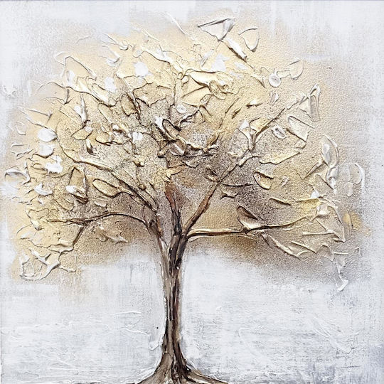 Oil Painting Canvas 45x45 Wood Beige Oil Painting Canvas 45x45 Wood Beige