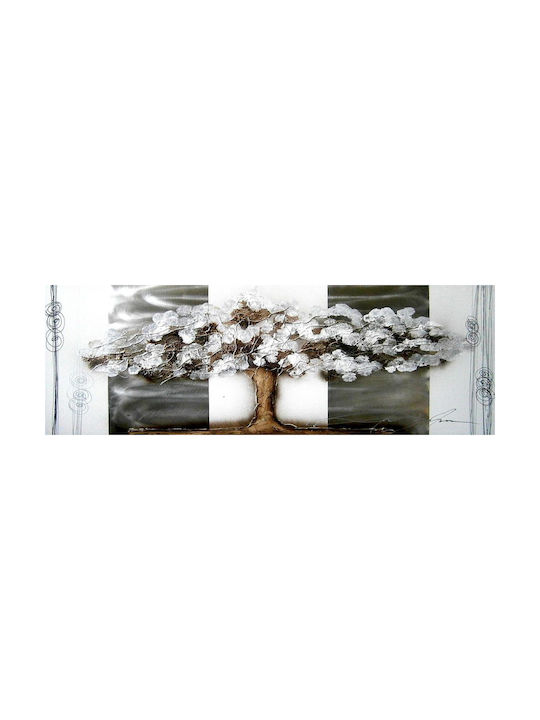 Ölgemälde Segeltuch 120x40 Holz Weiß