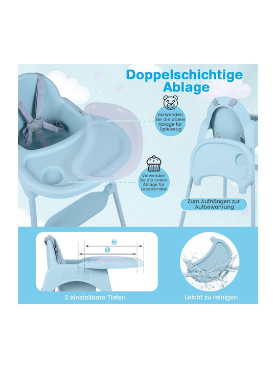 Costway Baby Highchair 4 in 1 with Adjustable Height Blue
