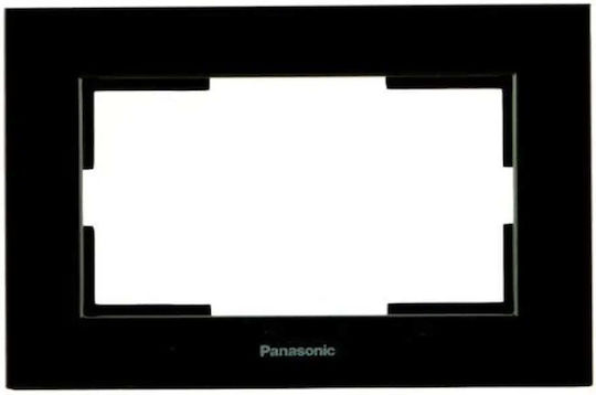 Black Frame Double Socket Panasonic Karre Plus