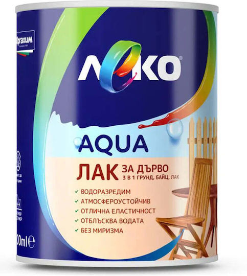 Aqua Wood Varnish 3 In 1 600 Ml Teak Leko