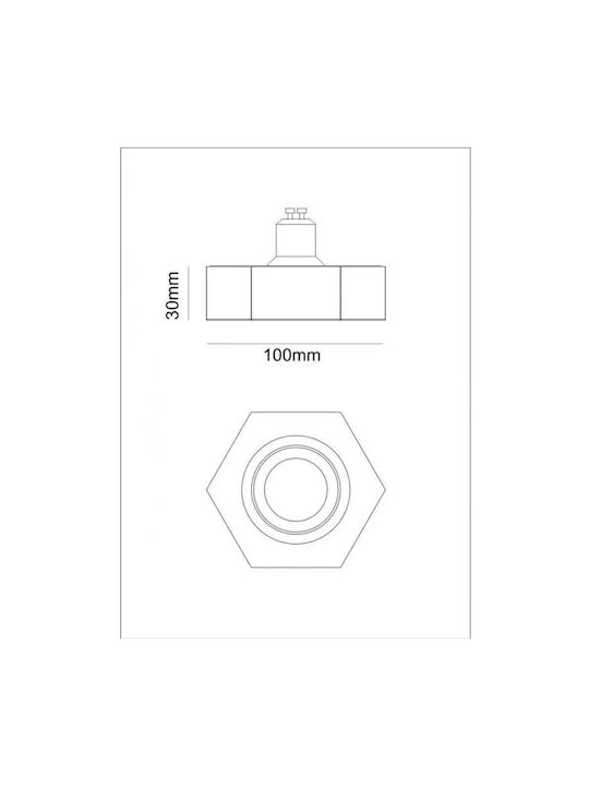 Lightex Spot with GU10 Socket in White Colour