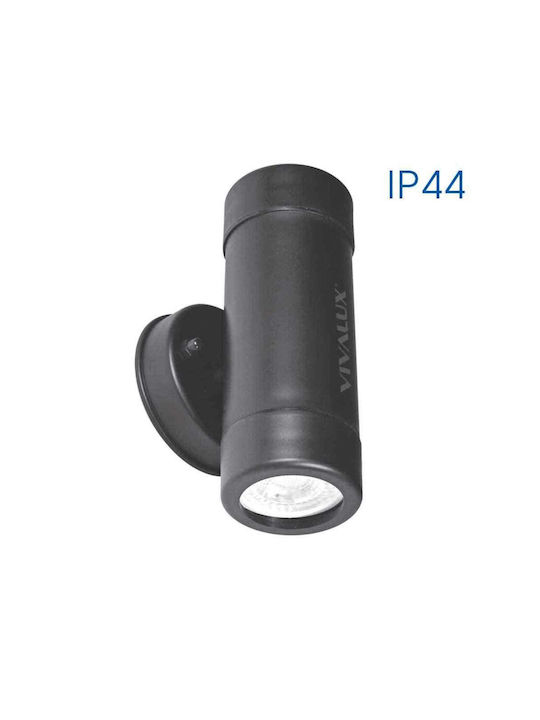 Vivalux Double Spot with GU10 Lamp Adapter in Black Colour