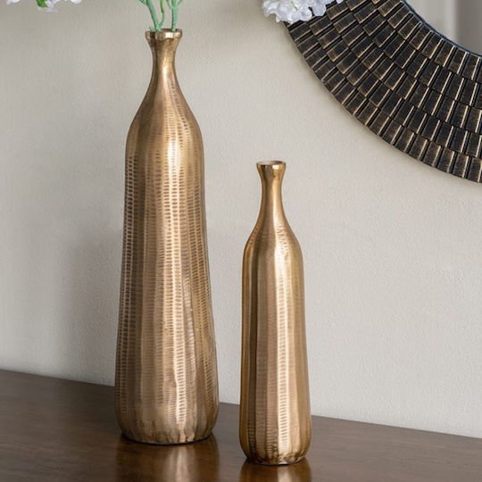 Artekko Decorative Vase Metallic Noble Gold Diameter 9.5xHeight 38cm
