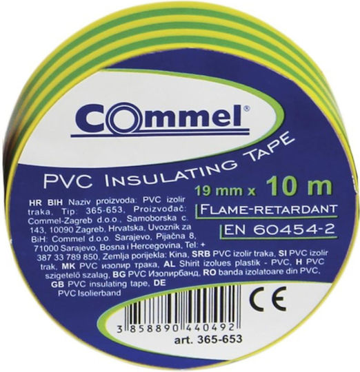 Изолационна Лента Жълто-Зелена 10m Commel