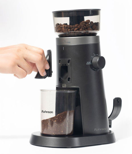 Rohnson Electric Coffee Grinder 150W with 120g Capacity and 75 Grind Levels Black