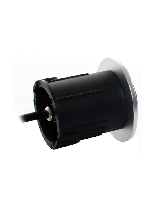 Lightex Σποτ Δαπέδου LED 3W με Ψυχρό Λευκό Φως IP67 Ασημί