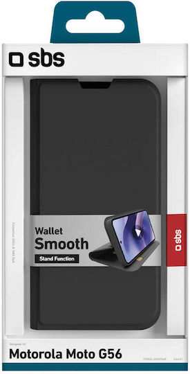 SBS Brieftasche Hülle Motorola Moto G56 Flip Cover Schwarz