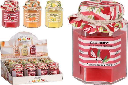 Aromatische Kerze im Gefäß mit Zitronen Parfüm